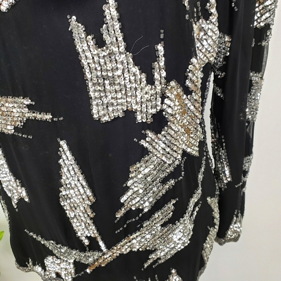 Vintage Oleg Cassini Sexy Sequin Top Stage S EUC - Picture 5 of 15